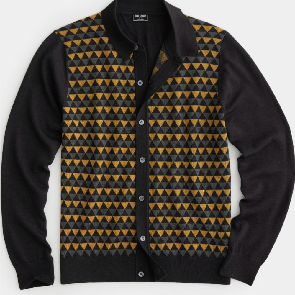 Todd Snyder Geo Full Placket Polo